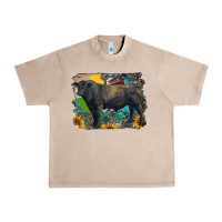 French Oak black angus bull with aztec and farm background Urban Heavy Tee - RanaPortraitStore