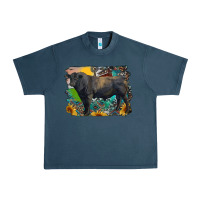 Midnight Navy black angus bull with aztec and farm background Urban Heavy Tee - RanaPortraitStore