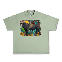 Oil Green black angus bull with aztec and farm background Urban Heavy Tee - RanaPortraitStore