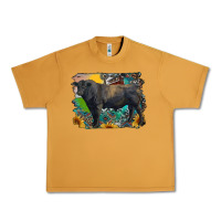 Peanut Butter black angus bull with aztec and farm background Urban Heavy Tee - RanaPortraitStore