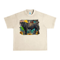 Sandshell black angus bull with aztec and farm background Urban Heavy Tee - RanaPortraitStore