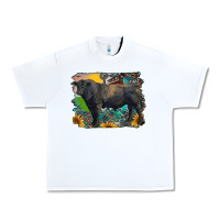 White black angus bull with aztec and farm background Urban Heavy Tee - RanaPortraitStore