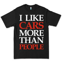 Black I LIKE CARS MORE THAN PEOPLE Premium Tee - artisFamous