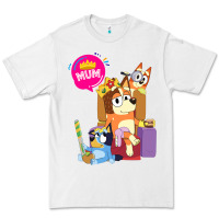 White bluey mom dad funny queen for family lover t shirt Premium Tee - artisFamous