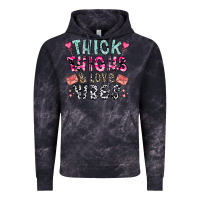 Cloud Black Thick Thighs And Love Vibes Vintage Hoodie - CowhideDigitalArt