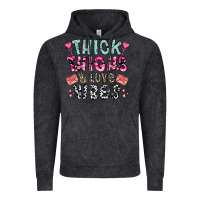 Vintage Black Thick Thighs And Love Vibes Vintage Hoodie - CowhideDigitalArt