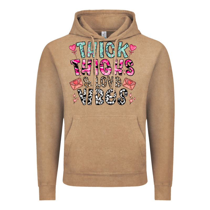 Thick Thighs And Love Vibes Vintage Hoodie by CowhideDigitalArt | Teevron