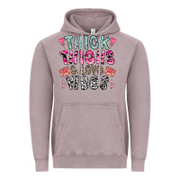 Vintage Zinc Thick Thighs And Love Vibes Vintage Hoodie - CowhideDigitalArt