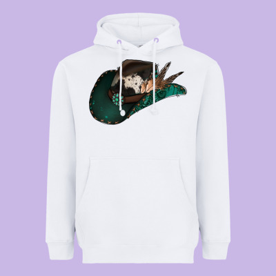 Cowhide Flowers Cowboy Hat Heavyweight Hoodie Designed By Jasminsmagicworld