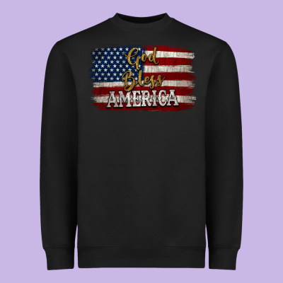 God Bless America Distressed Flag Heavyweight Sweatshirt Designed By Jasminsmagicworld