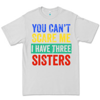 Dove Grey you can't scare me i have three sisters funny brother Premium Tee - artisFamous