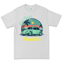 Dove Grey Vintage Funny Beetle Bug Distressed Classic Cars Old Bugs Never Die Premium Tee - artisFamous