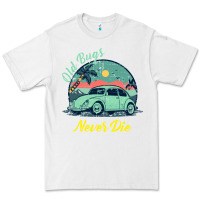 White Vintage Funny Beetle Bug Distressed Classic Cars Old Bugs Never Die Premium Tee - artisFamous