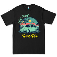 Black Vintage Funny Beetle Bug Distressed Classic Cars Old Bugs Never Die Premium Tee - artisFamous