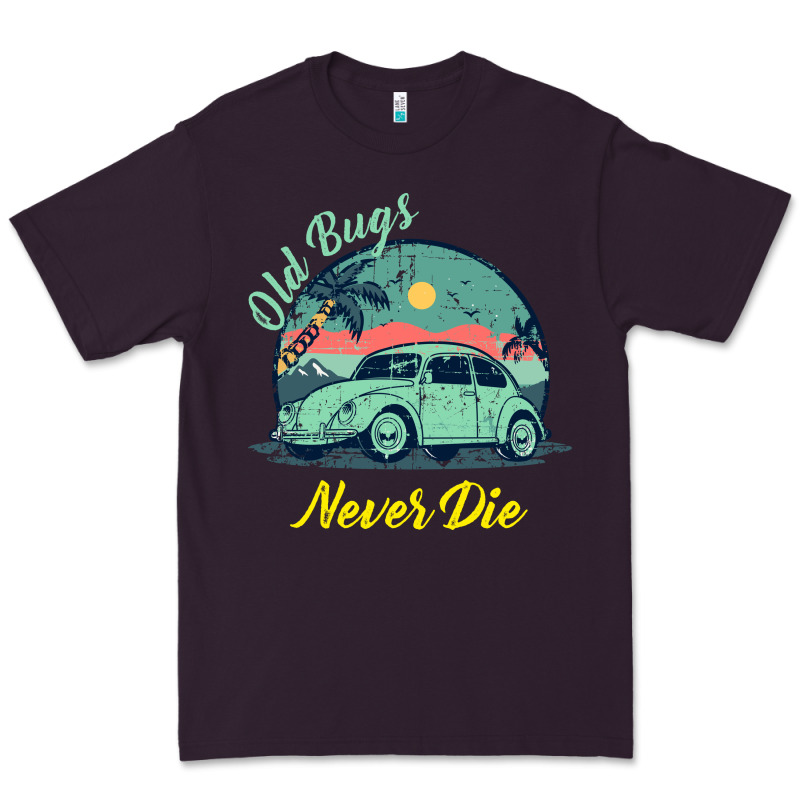 Vintage Funny Beetle Bug Distressed Classic Cars Old Bugs Never Die Premium Tee by artisFamous | Teevron
