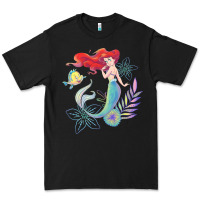 Black the little mermaid ari  and flounder sea t shirt Premium Tee - artisFamous