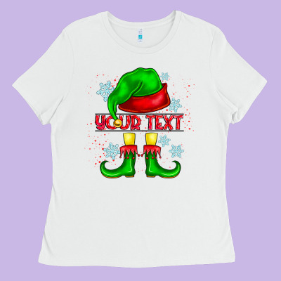Elf Your Text Ladies Tee Designed By Cowhidedigitalart
