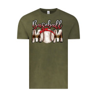 Vintage Olive Baseball Mom Vintage Tee - CowhideDigitalArt