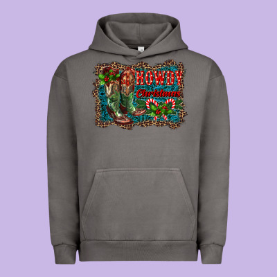 Howdy Christmas Boots Urban Hoodie Designed By Ranaportraitstore