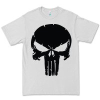 Dove Grey the punisher skull black Premium Tee - artisFamous