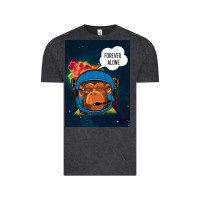 Vintage Black Forever Alone, Monkey, Space, Monkey At Space, Vintage Tee - Bettercallsaul