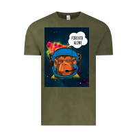 Vintage Olive Forever Alone, Monkey, Space, Monkey At Space, Vintage Tee - Bettercallsaul