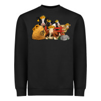 Black Cows With Sunflower Headbands Heavyweight Sweatshirt - Jasminsmagicworld