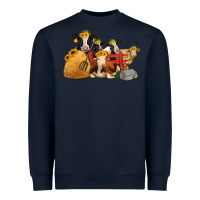 Navy Cows With Sunflower Headbands Heavyweight Sweatshirt - Jasminsmagicworld