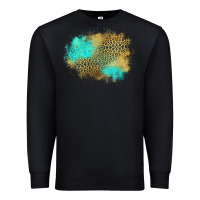 Black turquoise leopard patch Premium Sweatshirt - Jasminsmagicworld