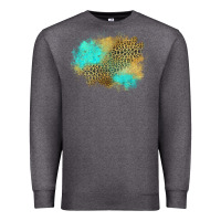 Charcoal Heather turquoise leopard patch Premium Sweatshirt - Jasminsmagicworld