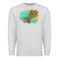 Dove Grey turquoise leopard patch Premium Sweatshirt - Jasminsmagicworld