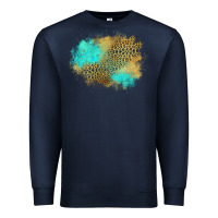 Navy turquoise leopard patch Premium Sweatshirt - Jasminsmagicworld