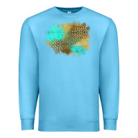 Ocean Blue turquoise leopard patch Premium Sweatshirt - Jasminsmagicworld