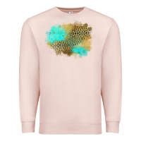 Pale Pink turquoise leopard patch Premium Sweatshirt - Jasminsmagicworld