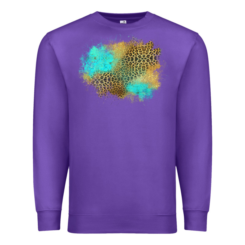 Turquoise Leopard Patch Premium Sweatshirt by Jasminsmagicworld | Teevron