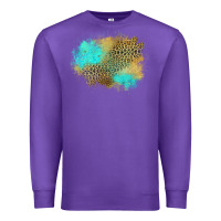 Purple turquoise leopard patch Premium Sweatshirt - Jasminsmagicworld