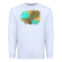 White turquoise leopard patch Premium Sweatshirt - Jasminsmagicworld