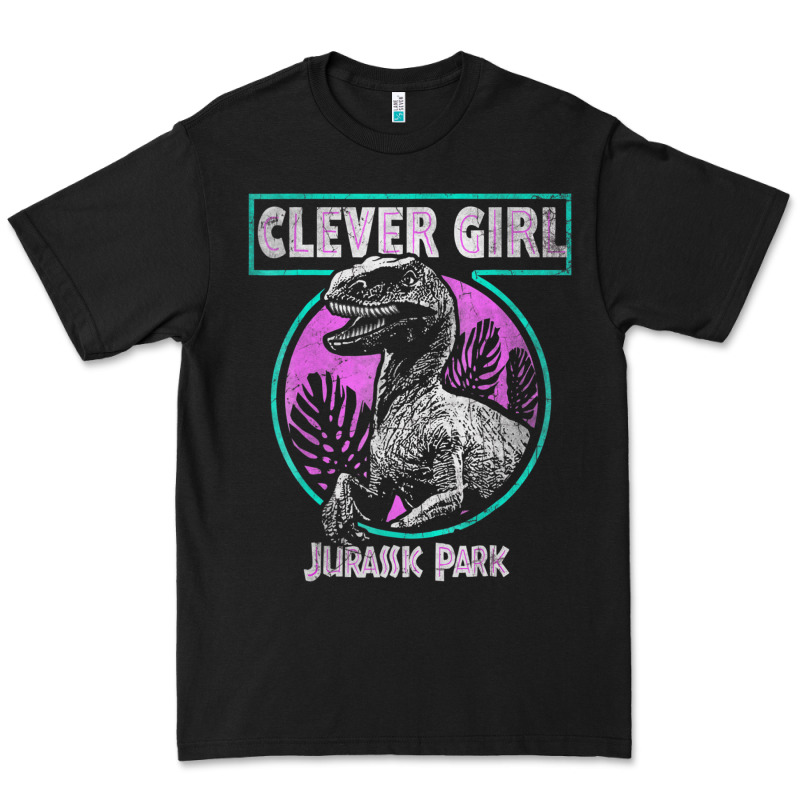 Distressed Teal Raptor Clever Girl T Shirt Premium Tee by artisFamous | Teevron