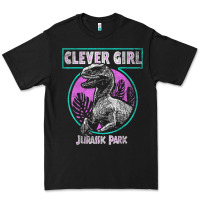 Black distressed teal raptor clever girl t shirt Premium Tee - artisFamous