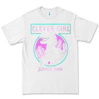 White distressed teal raptor clever girl t shirt Premium Tee - artisFamous