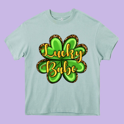 St. Patrick's Lucky Babe Heavy Core Tee Designed By Oliviacreatesart