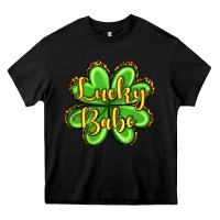 Black St. Patrick's Lucky babe Heavy Core Tee - OliviaCreatesArt
