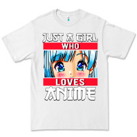 White just a girl who loves anime japanese cute Premium Tee - artisFamous