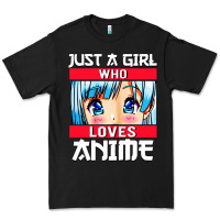 Black just a girl who loves anime japanese cute Premium Tee - artisFamous