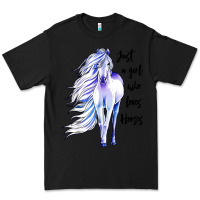 Black just a girl who loves horses Premium Tee - artisFamous