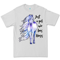 Dove Grey just a girl who loves horses Premium Tee - artisFamous