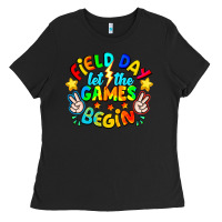 Black Field Day Let The Games Begin Ladies Tee - CowhideDigitalArt