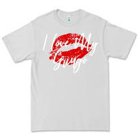 Dove Grey kiss lips i love my gringo wife girlfriend premium Premium Tee - artisFamous
