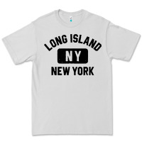 Long Island Ny Gym Style Distressed Amber Print Premium Tee | Teevron
