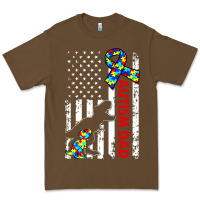 Cacao mens distressed dinosaur autism dad usa flag Premium Tee - artisFamous